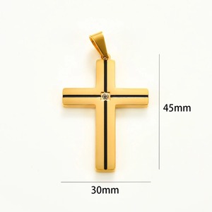 Collier Pendentif Croix en Acier Inoxydable et Zircon pour Femme et Homme, Simple, Bicolore, Style Hip Hop, Polyvalent, Bijou Religieux, Chaîne de Prière - Product Image 6