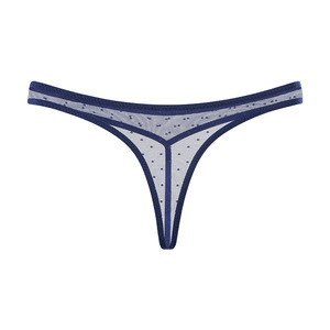 Culottes string en résille à pois pour femmes, couleur unie, ultra fines, taille basse, sous-vêtements transparents, lingerie sexy pour femmes, vente en gros - Product Image 1