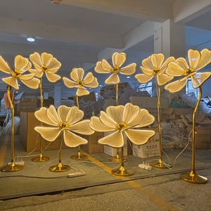 Luci <span class=keywords><strong>LED</strong></span> Decorative a Forma di Peonia per Corridoio Nuziale, Eleganti Illuminazioni Floreali Moderne in Metallo Durevole Alimentate a Corrente - Product Image 2