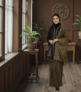 Kilang OEM, production sur mesure de kebaya songket décontractée et respirante pour femmes avec pukal - Marque privée exclusive - Product Image 2