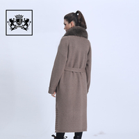 Cardigan en laine pour femmes, Design de luxe, pull, grande taille, tricot manteau à poches, longueur cheville,