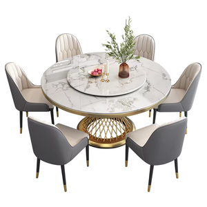 Table ronde avec plateau tournant, table à manger simple et moderne minimaliste italienne, table à manger ronde et ensemble <span class=keywords><strong>de</strong></span> chaises - Product Image 4