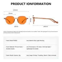 Lunettes anti-lumière bleue Sunray Deep Sleep Better 100% Blocker, monture géométrique en TR90, verres CR39 orange pour hommes