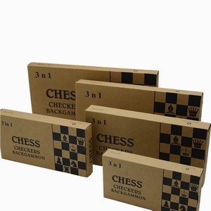 3 in1木製チェス折りたたみ式で便利なチェスセットマルチサイズチェスボードゲーム - Product Image 5