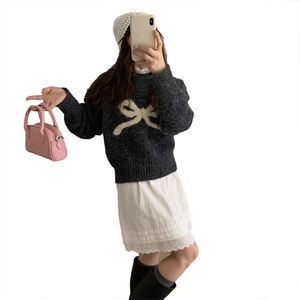 Pull à col rond pour femme, style nouveau, haut de gamme, personnalisable, style décontracté, haut ample, tricot à manches longues pour femme - Product Image 5