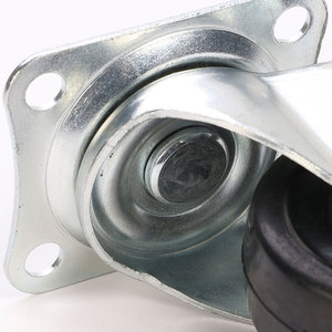 Solid Rubber <b>Caster</b> <b>Wheels</b> 2.5 Inch Flat Swivel Omnidirectional No Brake Black Durable General Use - Product Image 2