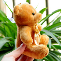 Porte-clés en peluche ours en peluche 3D de 4 pouces, mignon, doux, animal en peluche, charme, sac à dos, jouet pour machine à griffes