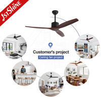 Ventilateur de plafond intelligent 1stshine avec commande Wi-Fi, compatible vocale, pales en bois massif, télécommande, efficace, assurance qualité