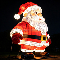Décorations de Noël imperméables pour la saison des fêtes, sculpture lumineuse du Père Noël pour fête de Noël en plein air
