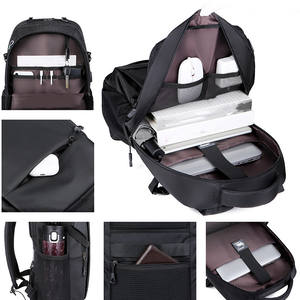 Unisex Casual Black Oxford Tasche <span class=keywords><strong>Laptop</strong></span> Rucksack Große Größe Wasserdicht & Outdoor Reisen mit USB & Kopfhörer Löcher für Studenten Männer - Product Image 4