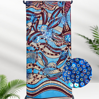 Kain Batik Brokat Premium 100% Katun Tahan Angin Bernapas Tahan Gesekan Bordir Payet 6 Yard Berat Sedang Untuk Anak Perempuan