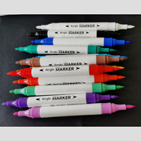 Jiayunlai – Lot de marqueurs acryliques double pointe (souple et rigide) 12 couleurs, en PLA, pour le dessin artistique DIY, le gribouillage créatif des étudiants, portable et facile à utiliser