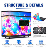 Écran LED flexible haute définition P2 P2.5 pour DJ, affichage LED intérieur, écran d'affichage LED elliptique pour comptoir, pour spectacle de fête, scène en direct