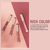 Vente en gros de rouge à lèvres liquide mat velours longue tenue en quatre teintes de 3,5 g pour les marques de beauté, le maquillage quotidien et la vente au détail