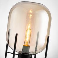 Lampe sur pied LED classique, lampe trépied décorative, lumière debout RGB, support en verre, base E27, métal moderne, salon, bureau, noir