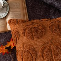Personnalisé Halloween Thanksgiving jour en peluche citrouille automne décoratif jeter taie d'oreiller fausse fourrure taies d'oreiller pour la récolte d'automne