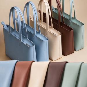 Sac à main décontracté avec logo personnalisé imprimé, fermeture éclair, en similicuir, sac à bandoulière pour femmes, grand sac fourre-tout en cuir pour le travail et les rendez-vous - Product Image 3