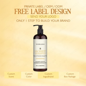 Juego de champú y acondicionador Herbal Honey con logotipo personalizado, hidratante, desenredante, hidratación instantánea para cabello rizado y rizado - Product Image 2