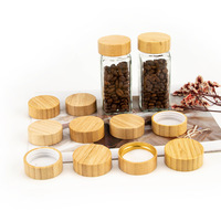 Couvercles à vis en bambou/bois personnalisés pour bocaux en verre, bouchons de conteneurs de stockage cosmétiques et sans danger pour les aliments, service OEM ODM