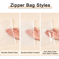 Sacs à vêtements en plastique transparent mat noir givré personnalisés avec fermeture à glissière pour l'emballage des vêtements, épais