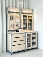 Étagère de rangement multifonctionnelle en aluminium pour marine, design simple, avec panneau perforé, étagère commerciale à plusieurs niveaux avec tiroirs de présentation