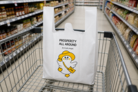 Sacs en plastique type T-shirt avec poignée, imprimés sur mesure, en PEHD, pour supermarché, durables et jetables