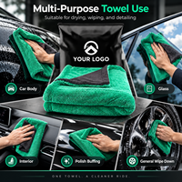 Serviette de voiture en microfibre Seaby ultra douce, haute densité, tricotée en chaîne, à poils torsadés, extra épaisse, super absorbante, séchage rapide, durable