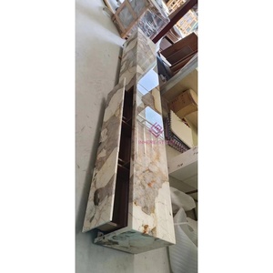 Lusso Calacatta marmo TV Stand Villa High-End personalizzabile armadio in pietra per soggiorno moderno - Product Image 4