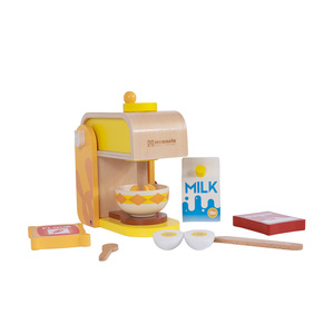 Jouet de cuisine en bois pour enfants : Batteur, farine, sucre, œufs, lait, bol, cuillère – Jeu d'imitation pour tout-petits, jeu de rôle de pâtissier - Product Image 5