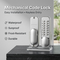 Cerradura de código mecánico impermeable para puerta de oficina de patio de seguridad de aleación de Zinc de mortaja de un solo pestillo con perilla