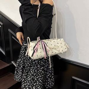 Mini <b>Box</b> Bag with Bow Print 3D Bow Decoration Top Handle <b>Handbag</b> - Product Image 4