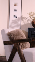 Fauteuil pouf en coton et lin, rembourrage en éponge, housse amovible, design moderne du milieu du siècle, fauteuil de salon relaxant
