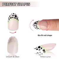 Nail art — faux ongles ronds, 24 pièces, à pression, Logo personnalisé, Design, French manucure, 24 pièces