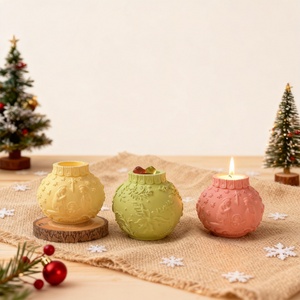 Moule en silicone décoratif à motif en relief, forme boule lanterne, pour bougies, DIY, Pâques, aromathérapie, plâtre et pâtisserie - Product Image 1