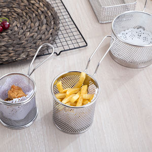 Herramienta de acero inoxidable para cocinar patatas fritas, tapas, presentación de alimentos, herramienta para anillos de cebolla, cesta para servir chips, Mini con mango de Chef - Product Image 5