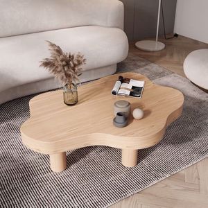 Solid Wood Cloud Shaped Coffee <b>Table</b> Natural Color Handmade Low <b>Table</b> For Living Room <b>Sofa</b> Area - Product Image 1