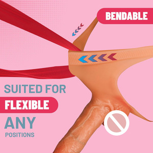 Mutandine con dildo indossabile in silicone realistico da 7 pollici, design naturale, nessuna batteria necessaria, realizzate con materiali di alta qualità. - Product Image 4