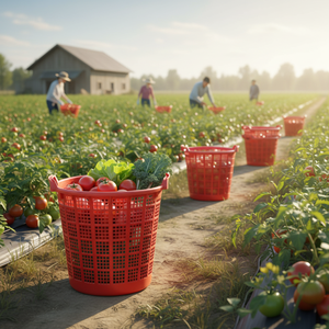 KE 900 Full Perforated Plastic <b>Crate</b> Virgin Heavy Duty Stackable Recyclable Foldable Industrial <b>Storage</b> Agriculture Harvest Use - Product Image 3