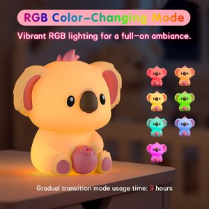 Mignon <span class=keywords><strong>Koala</strong></span> Pépinière Led Silicone Chevet Bébé Salon Tactile Bureau Animal Lampe Sans Fil Dormir <span class=keywords><strong>Veilleuse</strong></span> pour Enfants - Product Image 2