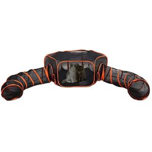 Nouvelle conception de tente d'extérieur pour animaux de compagnie avec tunnel rond, ouverture instantanée, parc de jeu imperméable pour animaux de compagnie, fermeture éclair au centre, certifiée BSCI - Product Image 2