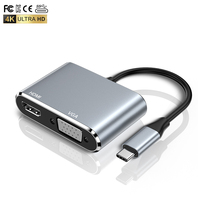 Hub hdmi USB-C de type C avec 2 ports 2-en-1 HDMI VGA pour accessoires informatiques