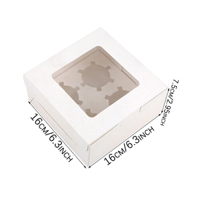 Scatole di Carta per Cupcake a 4 Fori con Finestra, Confezioni Regalo per Dolci, Muffin, Biscotti e <span class=keywords><strong>Pasticcini</strong></span> - Product Image 2