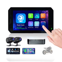 Navegador GPS para Motocicleta Android Portátil de 5 Pulgadas, Resistente al Agua IPX7, Pantalla con Carplay, Cámaras Duales, Grabador de Conducción, 1 Año de Garantía