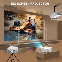 Petit projecteur portable 1080P 4K à courte focale, Smart Home LED Android TV, son stéréo HIFI, prise en charge de plusieurs applications, WiFi BT USB