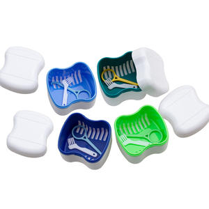 Caja de Almacenamiento para Dentaduras Postizas de Doble Capa Estilo Europeo, de Plástico con Filtro, Cepillo para Retirar Dentaduras Postizas, para Retenedores, Uso Dental - Product Image 2
