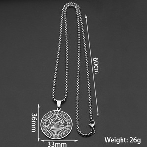 Collana con Pendente <span class=keywords><strong>Occhio</strong></span> della Provvidenza in Acciaio Inossidabile, Gioielli Egiziani alla Moda, Protezione dall'Evil, Gioielli Massonici Misteriosi - Product Image 5
