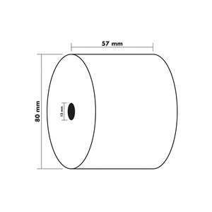 1-lagig Thermo-kassenrolle 55กรัม57x80mmxØ12mm 76ม. BPA- u. ฟีโนฟรี - Product Image 2
