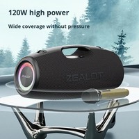 Karaoké portable Zealot 120W S78M pour enceinte, batterie grande capacité 24000mAh, étanche, lumière LED colorée, plastique, extérieur