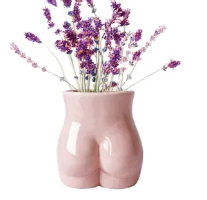 Offre Spéciale produit femme corps fleur Vase en céramique minimaliste Vase Arrangement floral décoratif Vase créatif