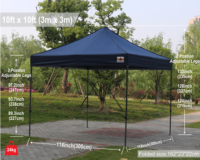 Tenda Pop Up 10x10 Heavy Duty Anti Air untuk Luar Ruangan dengan Dinding Samping Berjaring, Kaki yang Dapat Disesuaikan, dan Tas Jinjing Beroda untuk Acara